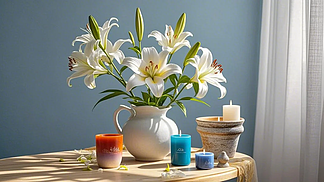 光影与花语 情人节百合花盆产品摄影的意境营造